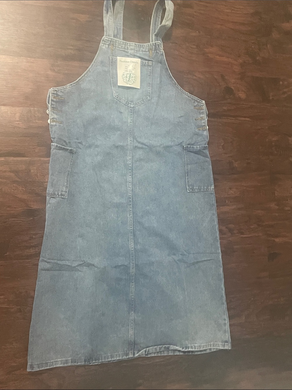 Kids Denim Pinafore Dress - Blue Casual Overalls Style